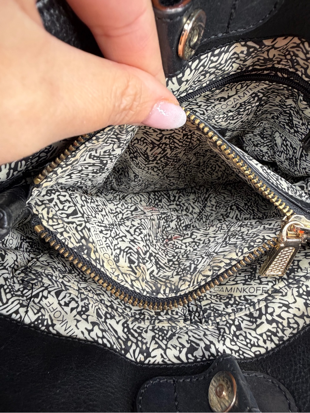 Rebecca Minkoff Swing Convertible Purse Black Leather Chain Strap Vintage Bag — image 6 of 8